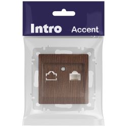 Розетка Intro Accent 6-303-10 информационная RJ45 IP20 СУ венге | Intro
