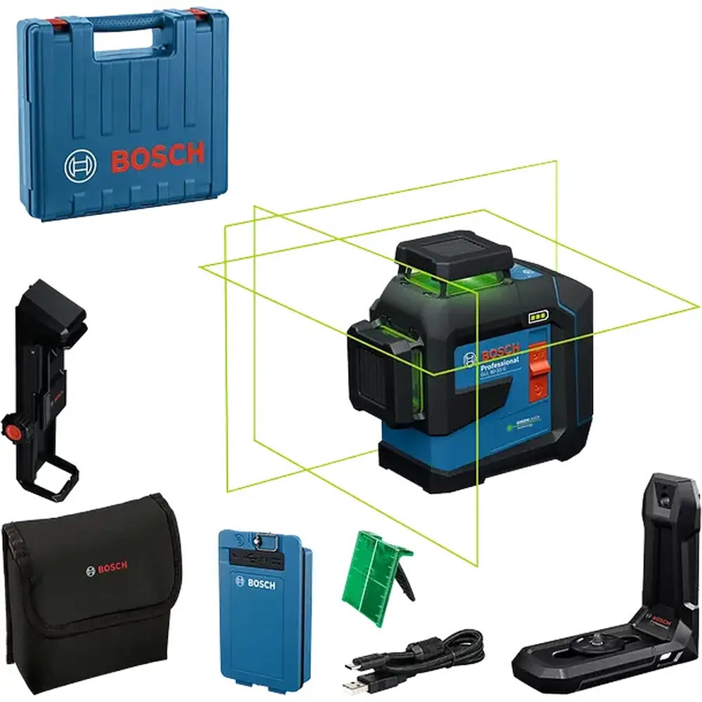 Лазерный нивелир GLL 80-33 G + LB10 + DK20 + BA3.7VXL + кейс BOSCH 0601065501