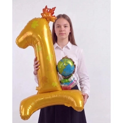 Фигурный шар цифра на 1 сентября "Школьные предметы"