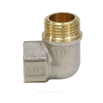Угольник латунь никель реборда Ду 32 (1 1/4") ВР/НР 9006 ГОСТ 32585-2013 Aquasfera 9006-04