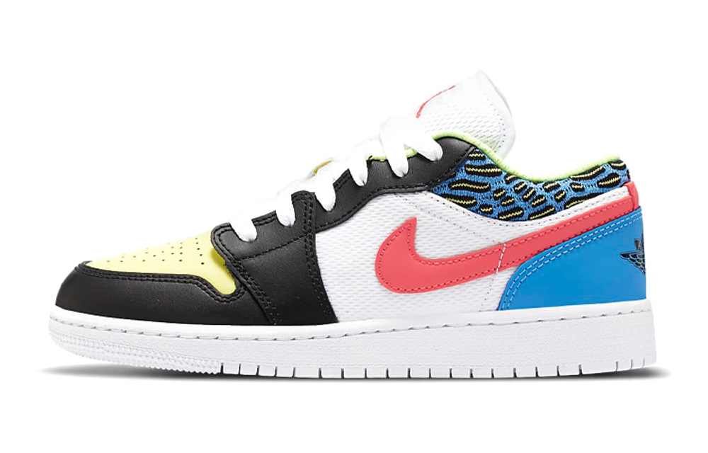 Jordan Air Jordan 1 Low top Basketball Shoes Black Yellow Blue Unisex