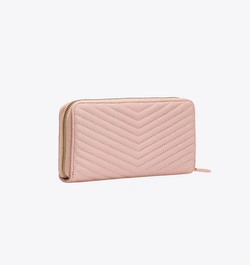 LOVE BIRDS QUILTED WALLET - dusty pink