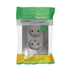 Розетка двойная без заземления Systeme Electric Glossa Платина GSL001220