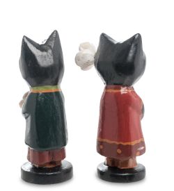 28-031 Статуэтка mini КОТ и КОШКА с цветком, набор 2 шт