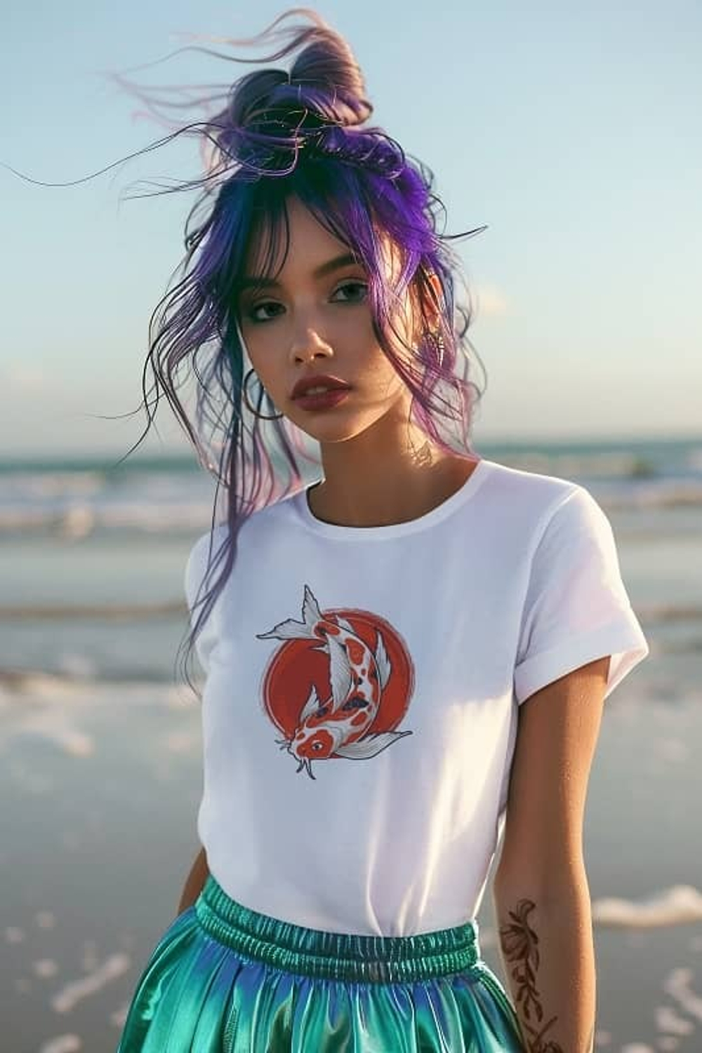 Футболка женская Koi spirit фото