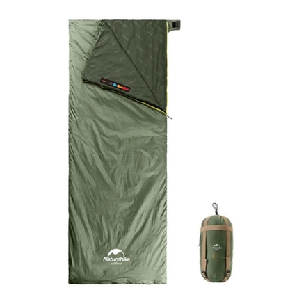 Мешок спальный Naturehike NH21MSD09 мини LW180, размер XL, молния слева, артикул NH21MSD09, цвет Зеленый