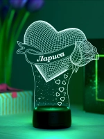 Ночник "Сердце с именем Лариса" - любимой девушке