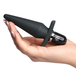 Черная анальная пробка с вибрацией Delicious Fullness Vibrating Butt Plug - 14 см. (Цвет: черный)