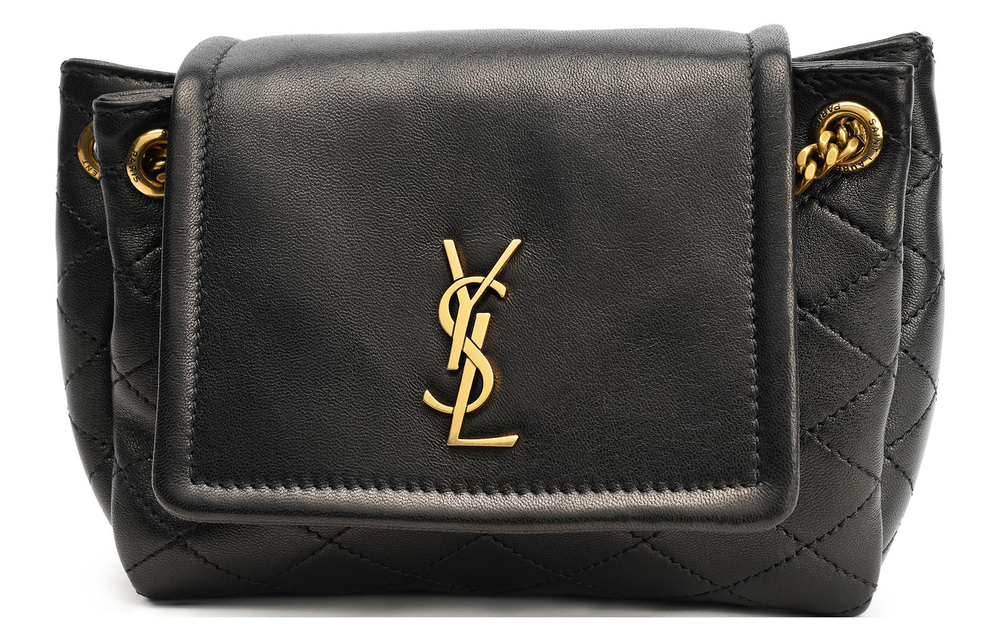 SAINT LAURENT Nolita Sheepskin Crossbody Bag, Shoulder Bag Mini Women"s Black