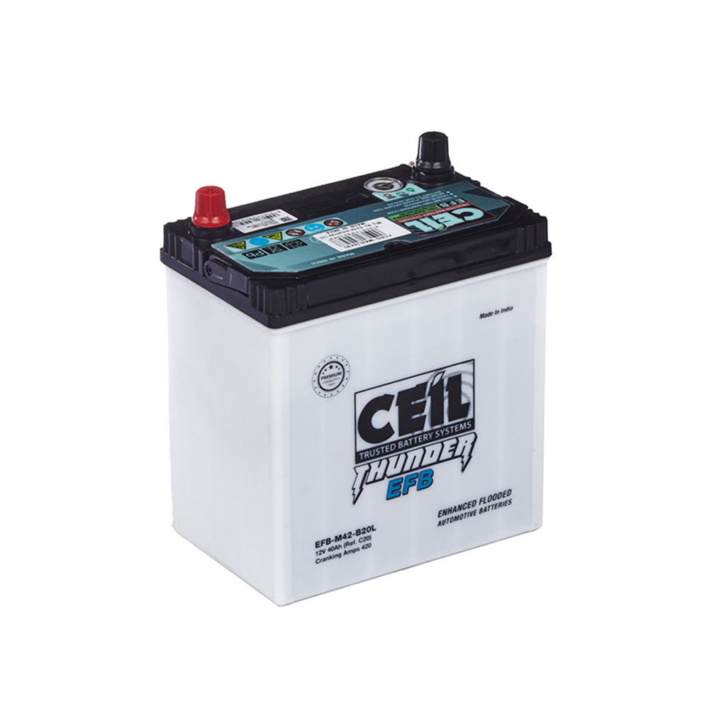 Аккумулятор CEIL JIS EFB-M42-B20L, 40Ah, 420A, 197x127x227 EFBM42B20L