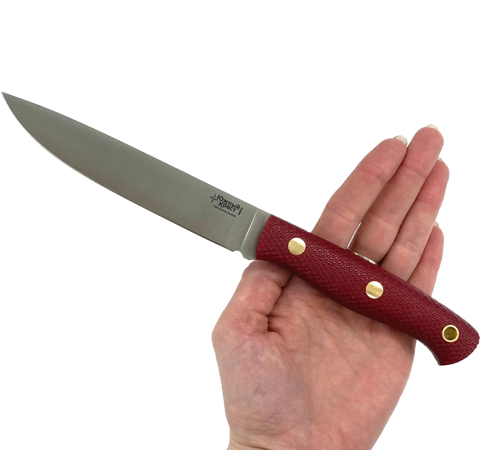 Нож Slender M, N690, микарта красная, насечка, 212.0957