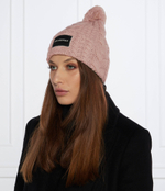 Хлопковая шапка k/essential cable knit Karl Lagerfeld - бежевый(236W3410)