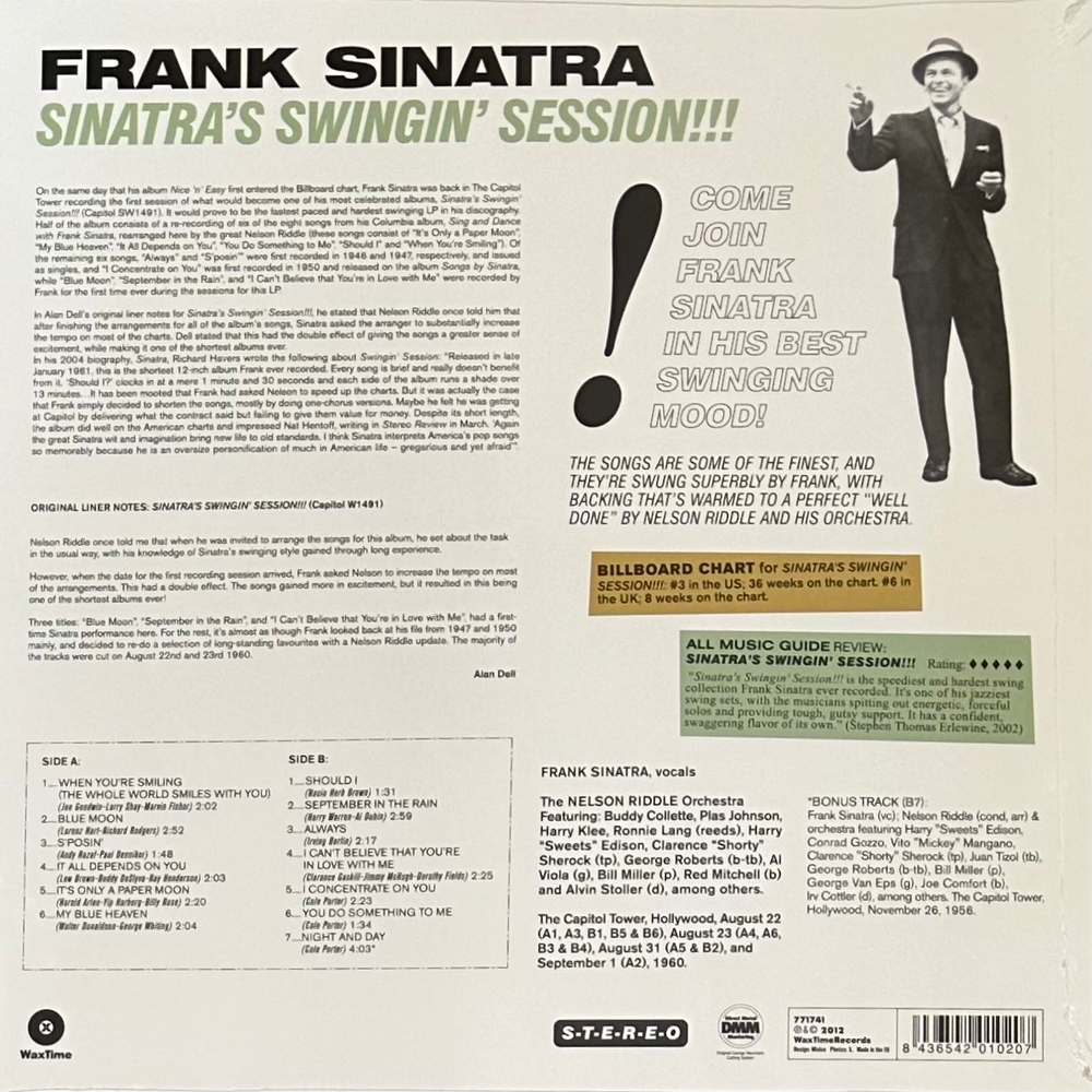 Frank Sinatra - Sinatra's Swingin' Session! (Европа 2012г.)