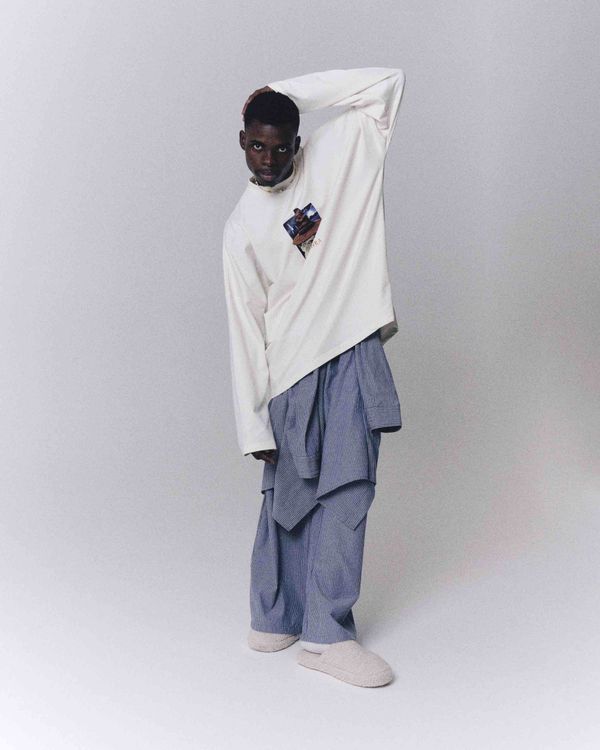 Брюки Striped Baggy Pants Dirty-Blue - фото 5