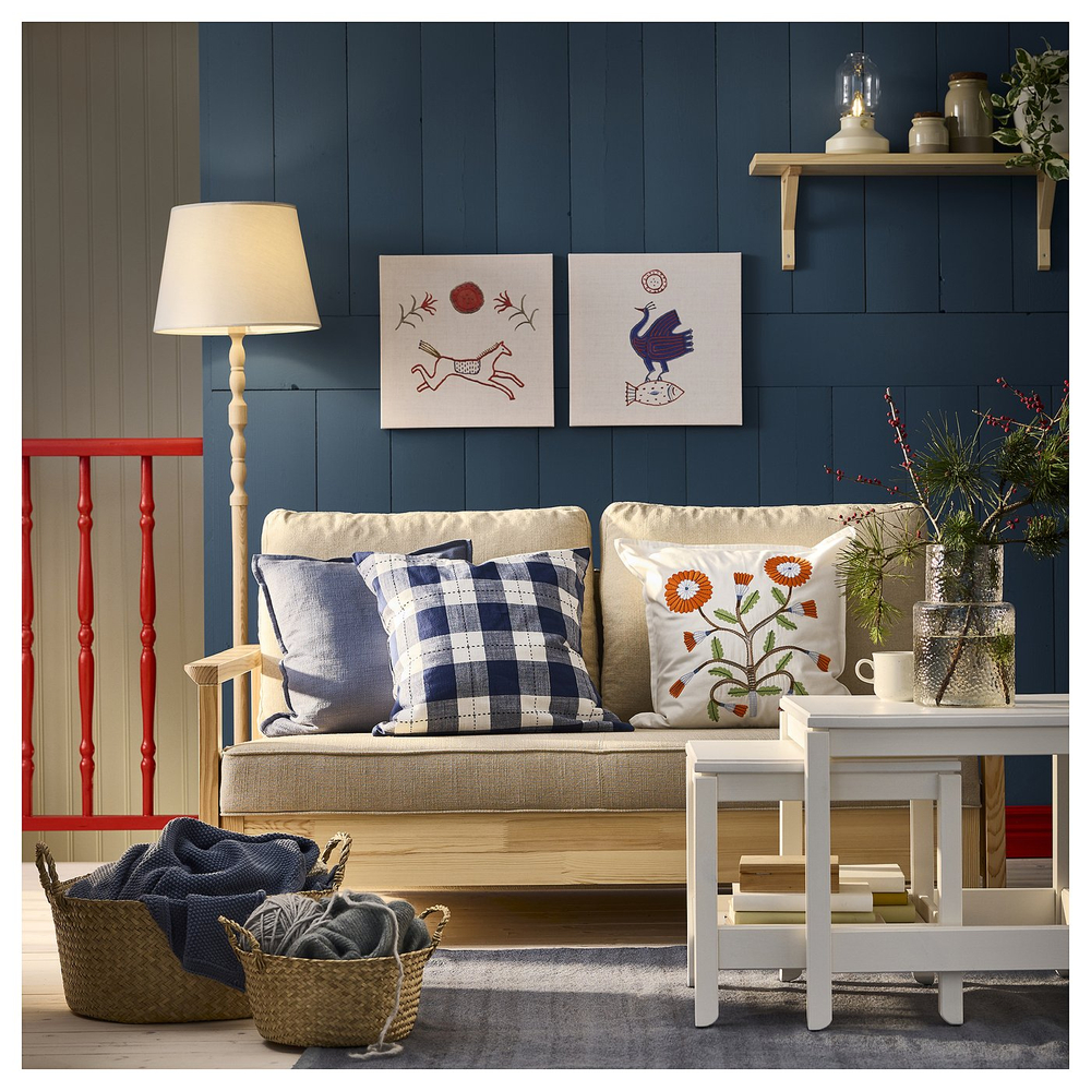 IKEA SVAMPFLY  (ИКЕА СВАМПФЛИ)  -  Наволочка - тёмно-синяя 50x50 см