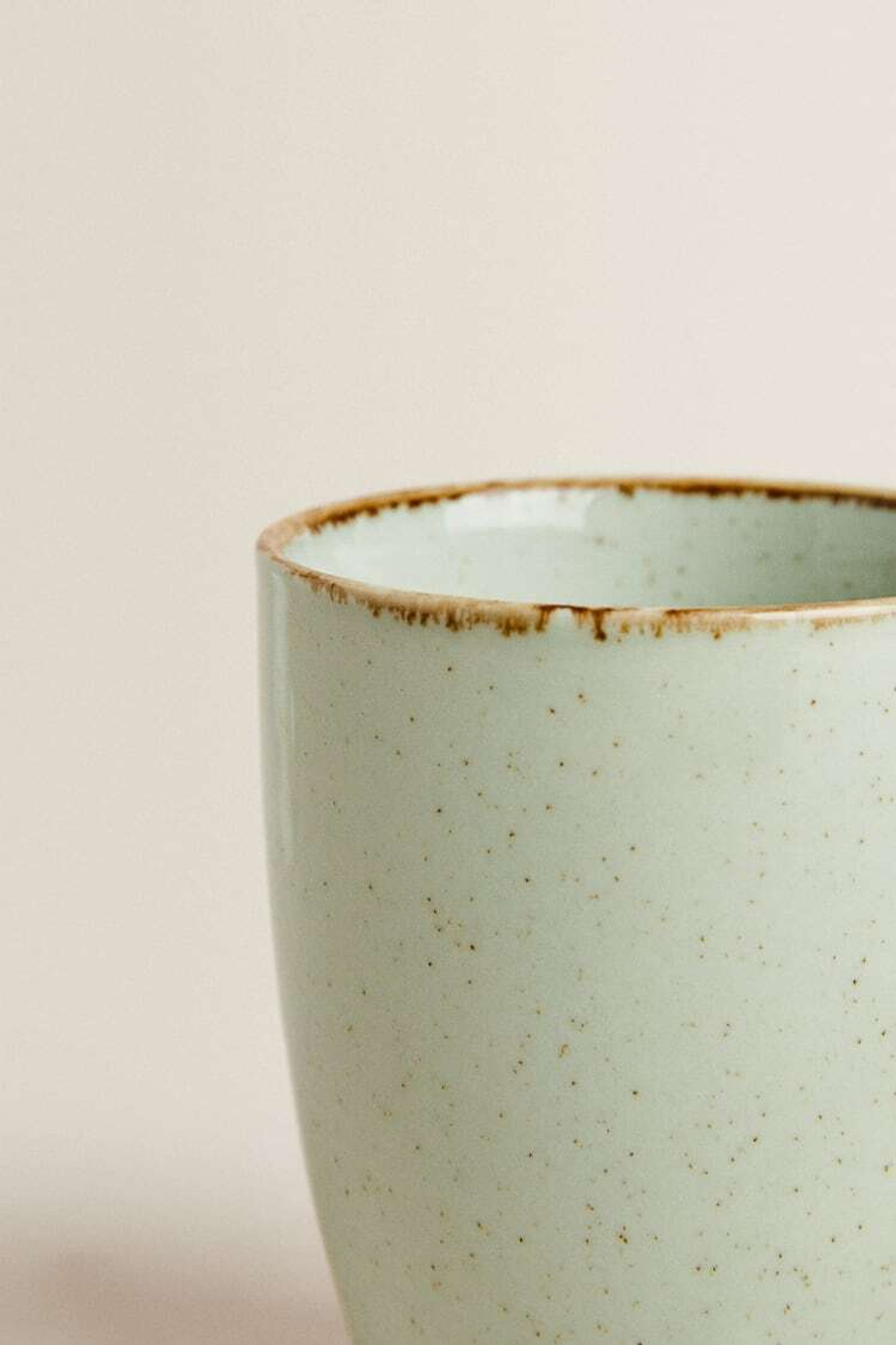 ZARA HOME ФАРФОРОВАЯ КРУЖКА ПОД СТАРИНУ, ЦВЕТ МОРСКОЙ ВОЛНЫ