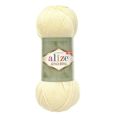 Пряжа Alize (Ализе) Alpaca Royal New / уп.5 мот. по 100 г, 250м, (1 крем)