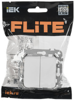 FLITE Выключатель 2-клавишный проходной 10А ВС62-1-0-ФлЖ жемчуг IEK
