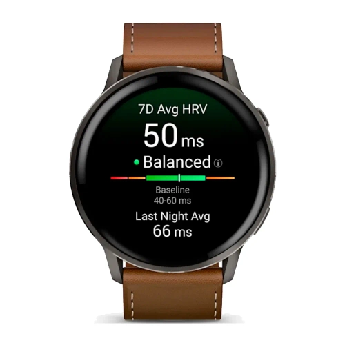 Умные часы Garmin Venu 4, 45mm, Slate with Black Silicone Band and Brown Leather Band (010-03014-03)