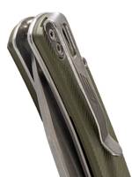 Нож складной GhostBlade Polter, сталь D2, 58-62 HRC, Spear-point, рукоять G10 оливковая, замок Liner lock, флиппер 107 г