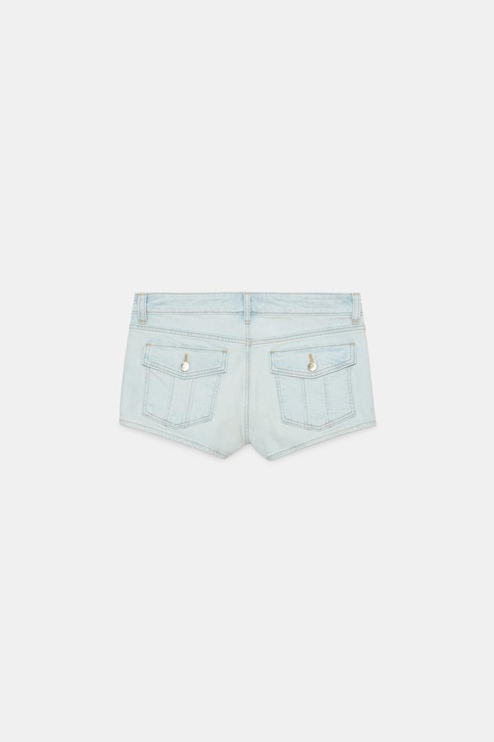 ZARA МИНИ-ШОРТЫ TRF С НИЗКОЙ ПОСАДКОЙ, ГОЛУБОЙ
