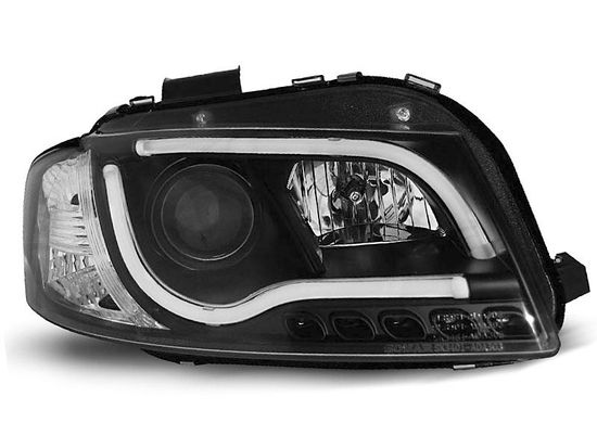 Передние фары Audi A3 8P led tube lights black tru drl