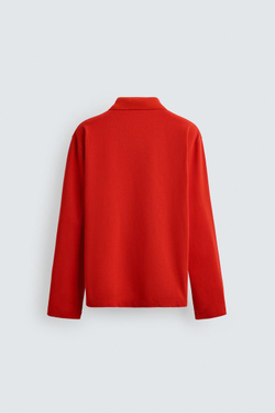 ZARA ПОЛО REGULAR FIT ИЗ ТКАНИ ПИКЕ, КРАСНЫЙ