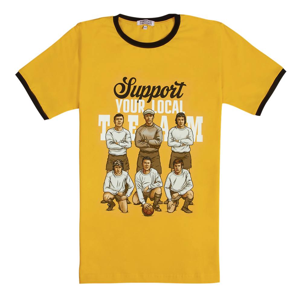 Футболка Support your local team жёлтая