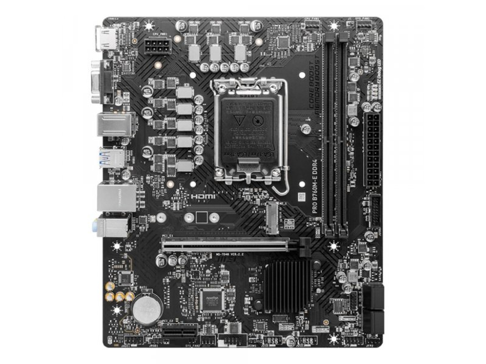 Материнская плата MSI Pro B760M-E DDR4, Socket LGA 1700, Intel B760, mATX, RTL