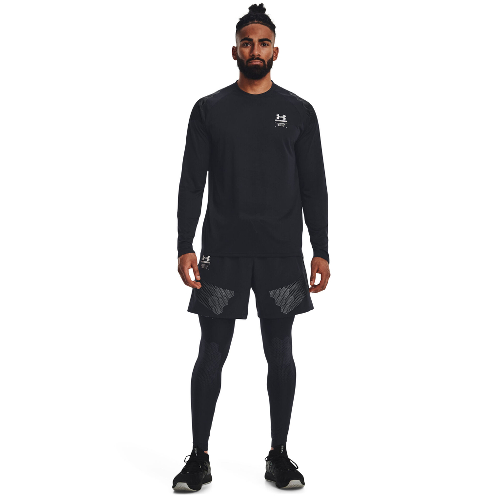 Мужские теннисные шорты Under Armour Armourprint Woven Shorts Men - Black, Silver