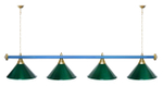 Лампа STARTBILLIARDS 4 пл. (плафоны зеленые,штанга золотая,фурнитура золото)