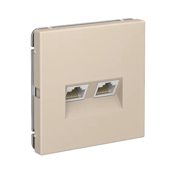 Розетка компьютерная RJ45 + RJ45, Cat 5e Systeme Electric ArtGallery Песочный GAL001285