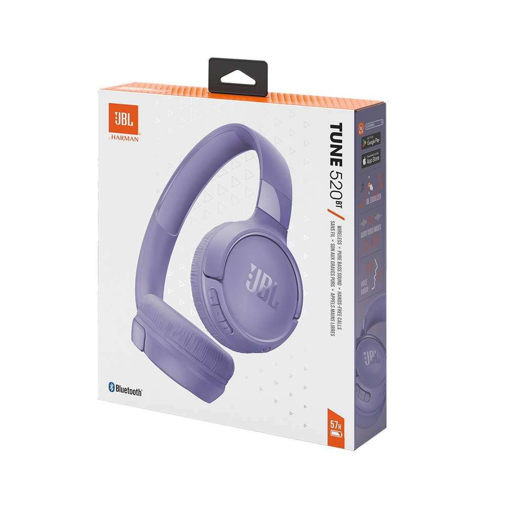 Наушники накладные Bluetooth JBL Tune 520BT, фиолетовые