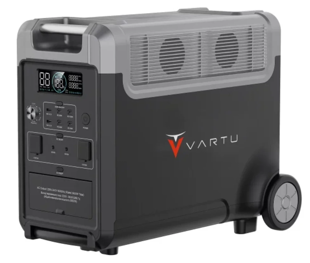 Портативная мини электростанция VARTU AC3600, ёмкость 3840 втч, 3600 Вт, LiFePO4