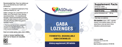GABA lozenges — этикетка (Supplement Facts)