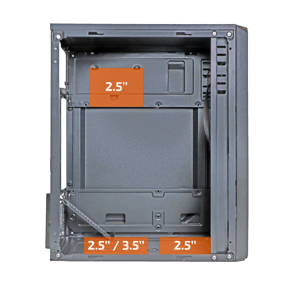Корпус ТЕСЛА (TESLA) 1708BM, Без БП, mATX, чёрный, 2xUSB2 (TSL-1708-BM)