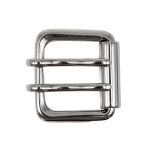Пряжка роликовая металл 40.0 мм (внешн. 53х48 мм), 2 язычка, никель, 2 шт, BIG