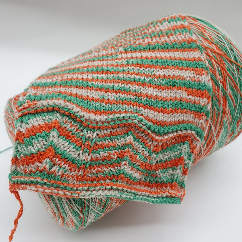 Пряжа  Fullonica SNC MISSONI 3/24 (100% меринос) 800м/100 гр, оранж/зелень