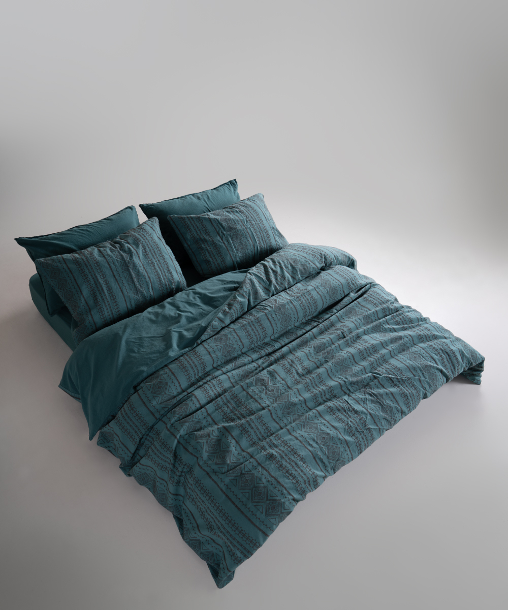 Lımasso КПБ 4 пр. Coastal Trio Dark Green ЕВРО пододеяльник 200*220, простынь 240*260, наволочки 50*70 2шт