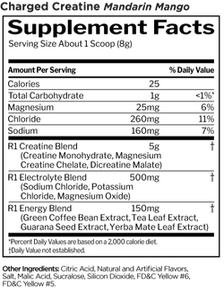 Rule One Charged Creatine 240 g Мандарин Манго , Заряженный Креатин