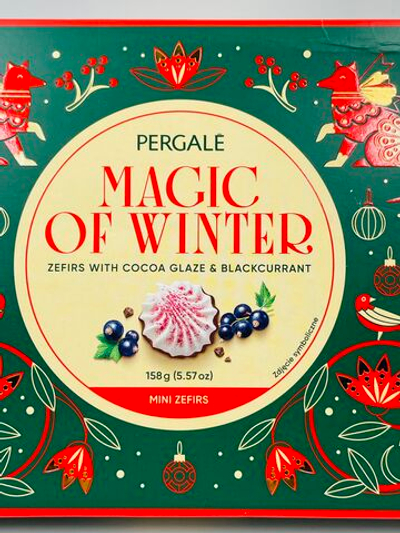 Pergale Зефир с шоколадной глазурью MAGIC OF WINTER со вкусом черной смородины, 158 г