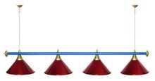 Лампа STARTBILLIARDS 4 пл. (плафоны хром,штанга золотая,фурнитура золото)