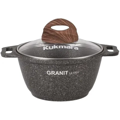 Кастрюля 1л «Granit ultra»(original) со стеклянной крышкой кго12а