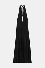 АТЛАСНОЕ ПЛАТЬЕ МИДИ С ВОРОТНИКОМ-ХАЛТЕР — ZARA
