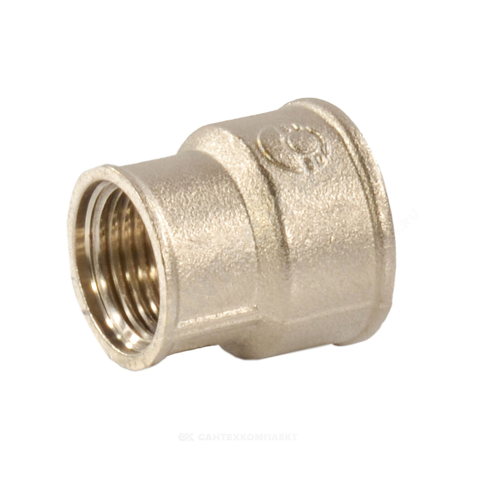 Муфта латунь никель переходная Ду 32х25 (1 1/4"х1") ВР/ВР VALFEX VF.240.N.114.100