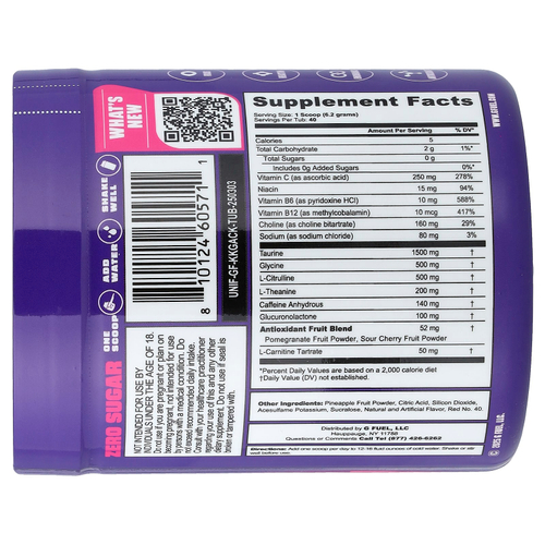 G FUEL, Energy Formula, Mineral Nights, клубничный коктейль, 248 г (8,7 унции)