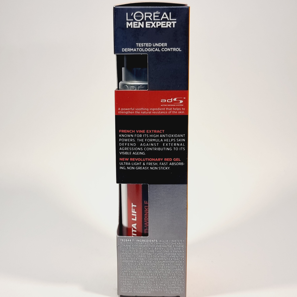 Крем омолаживающий для лица L'Оrеаl Paris Men Expert Vita lift Anti Wrinkle Turbo Gel с экстрактом французского вина 50 мл (Из Финляндии