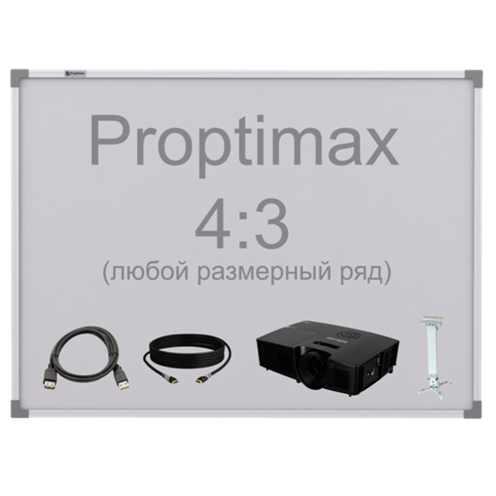 Интерактивный комплект Proptimax k1 (60-75"; 4:3; 10 касаний), проектор ScreenPlay INFOCUS SP124