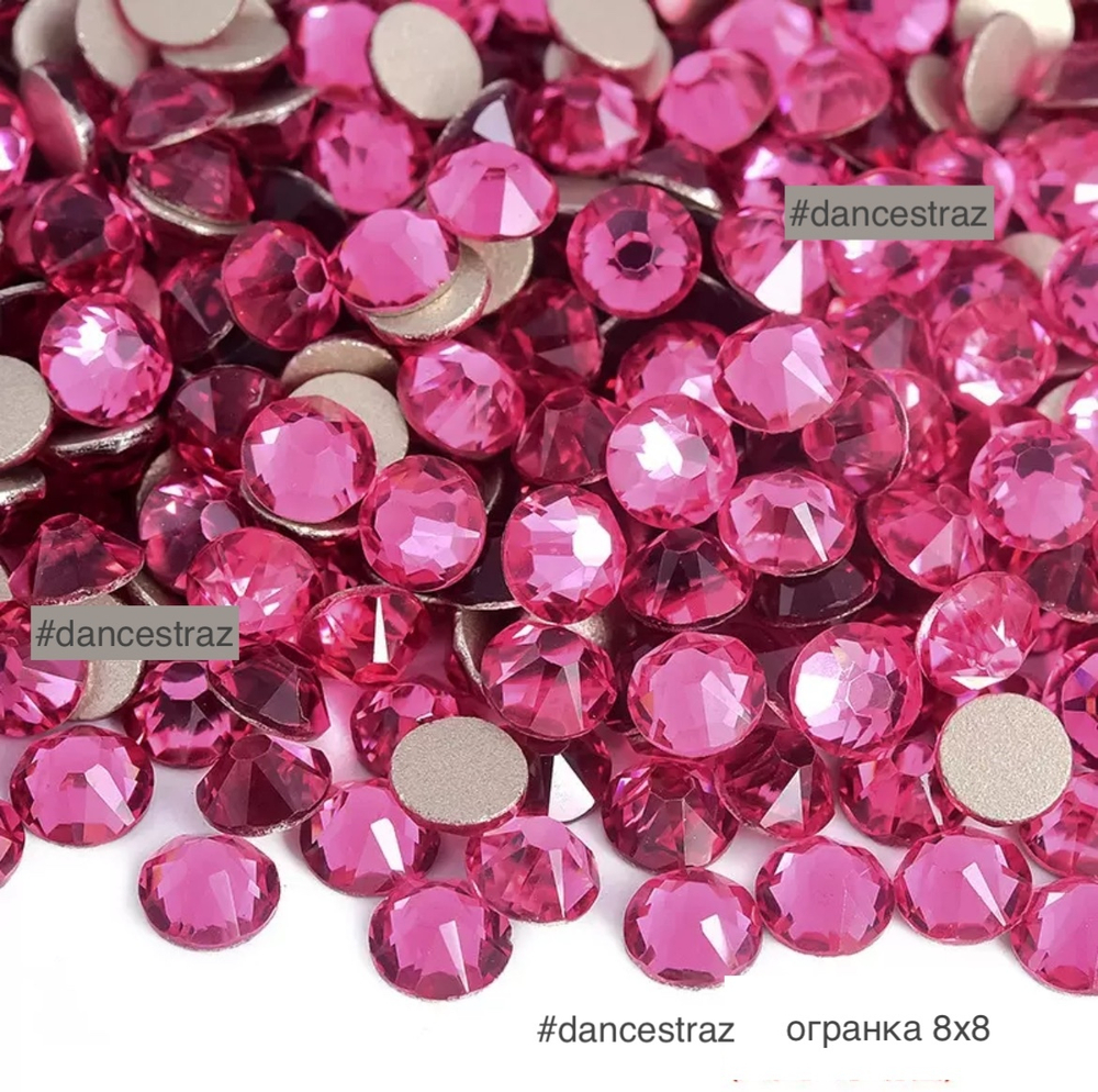 Стразы клеевые, Rose 8*8, P29, SS16, 1440, (F2)