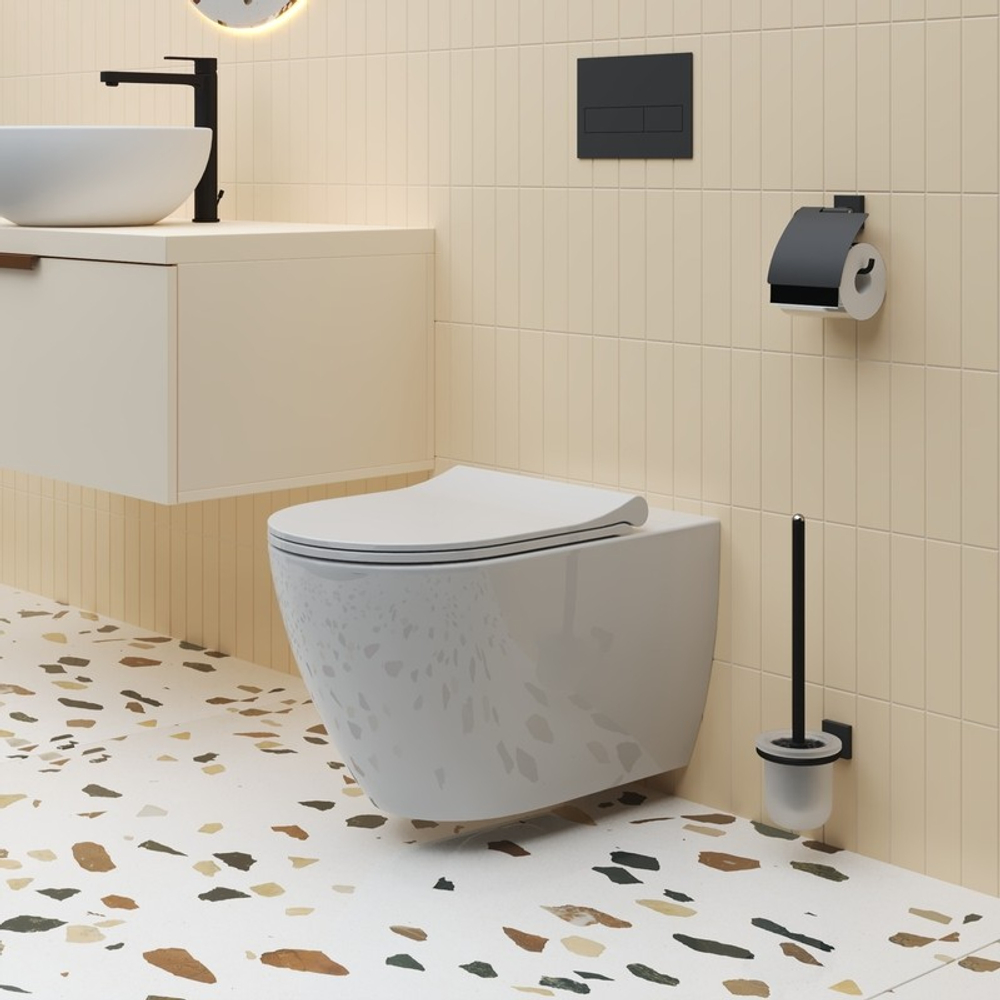 Унитаз Queen 113T20001R (570*360*400) БЕЛЫЙ подвесной БЕЗОБОДКОВЫЙ, 1 место